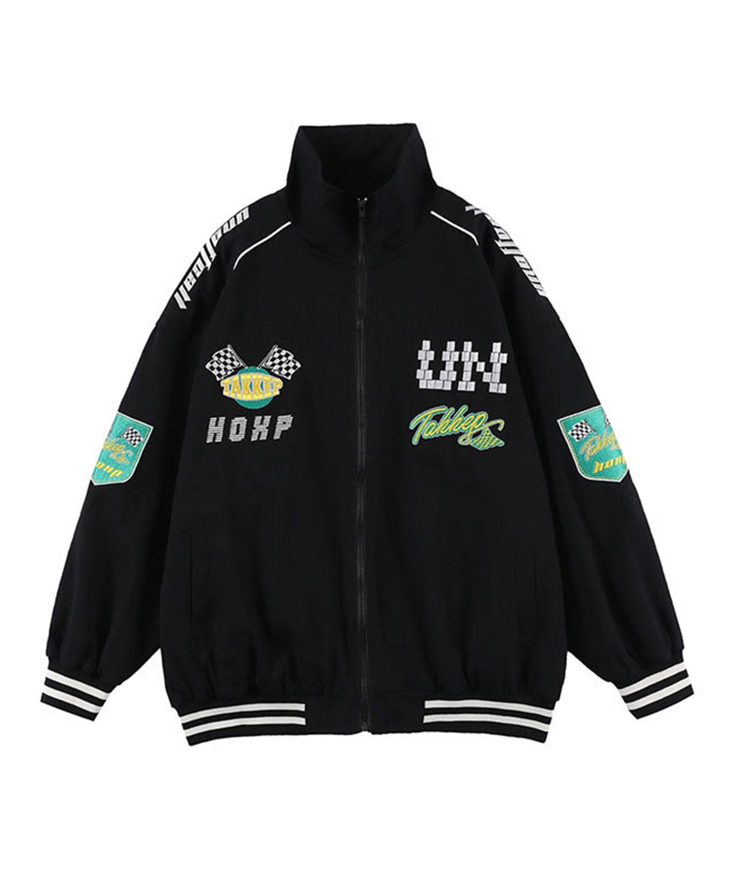 ブランドデザイン 裏メッシュブルゾン - ベルーナ【公式】 FUTUR  ブルゾン ジャケット ジップアップ 刺繍 裏地メッシュ M 緑