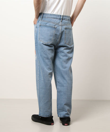 [HOOK] [New] Denim wide pants with graffiti print