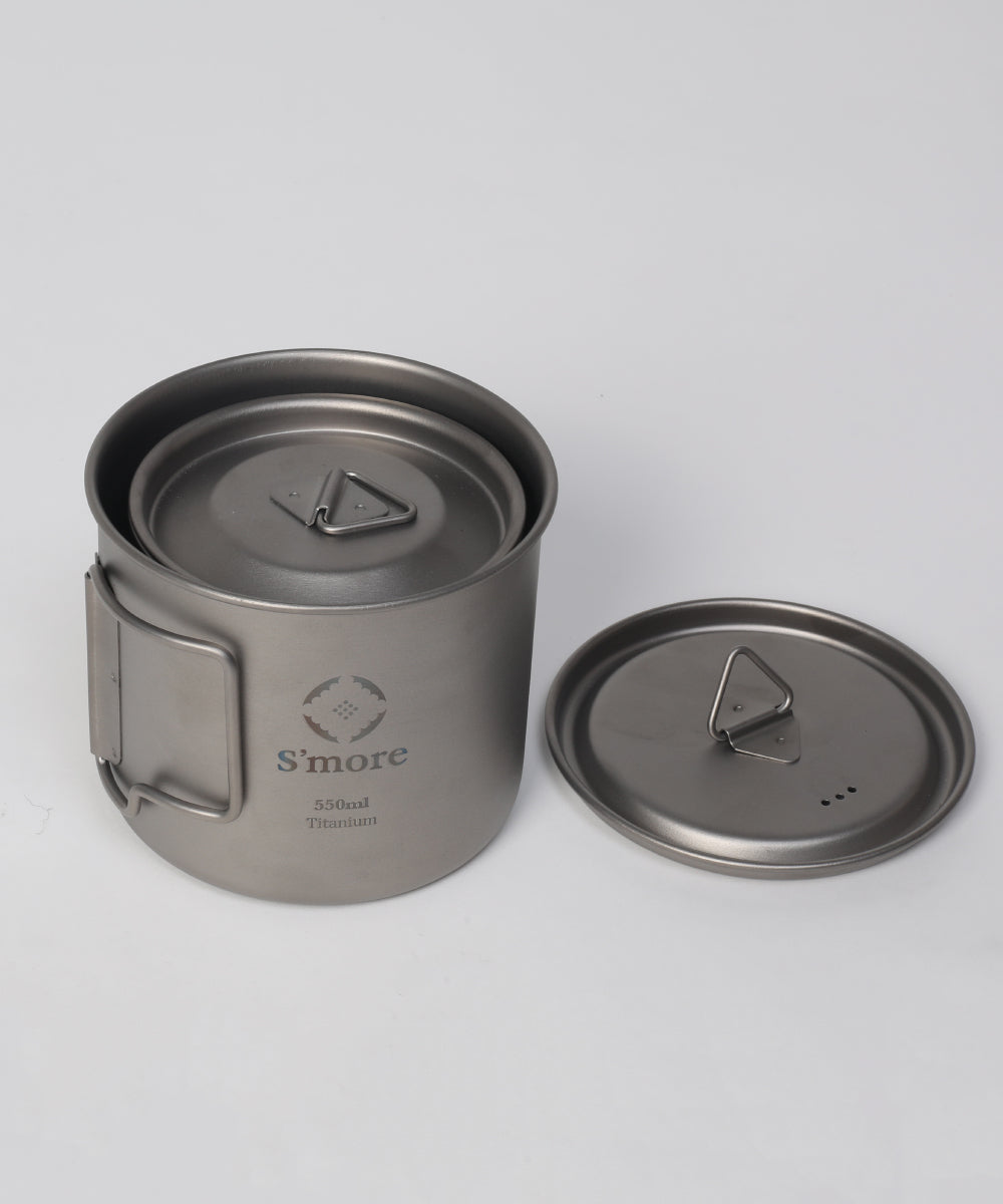 【 S'more / Titanium Mug with Lid 】チタニウムマグリッド 蓋付きチタンマグカップ