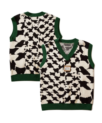 [HOOK] Animal pattern V-neck knit vest