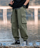 [HOOK-] American casual side big pocket hem cargo pants