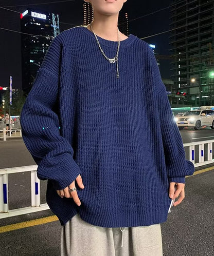 【aimoha Men's 】オーバーサイズ ストレッチニット