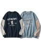 [HOOK] Antique print sleeve switching sweatshirt