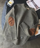 [aimoha Men's] Mock neck elbow patch knit sweater