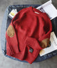 [aimoha Men's] Mock neck elbow patch knit sweater