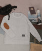 [aimoha Men's] Mock neck elbow patch knit sweater