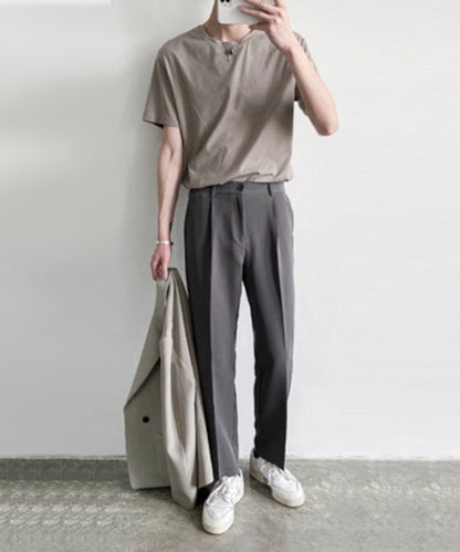 【aimoha Men's 】ストレートスラックス