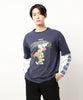 【HOOK】重ね着風長袖tシャツ フロントプリント入り