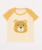 【aimoha-KIDS-】 かわいい動物イラストプリント 袖切り替え半袖tシャツ