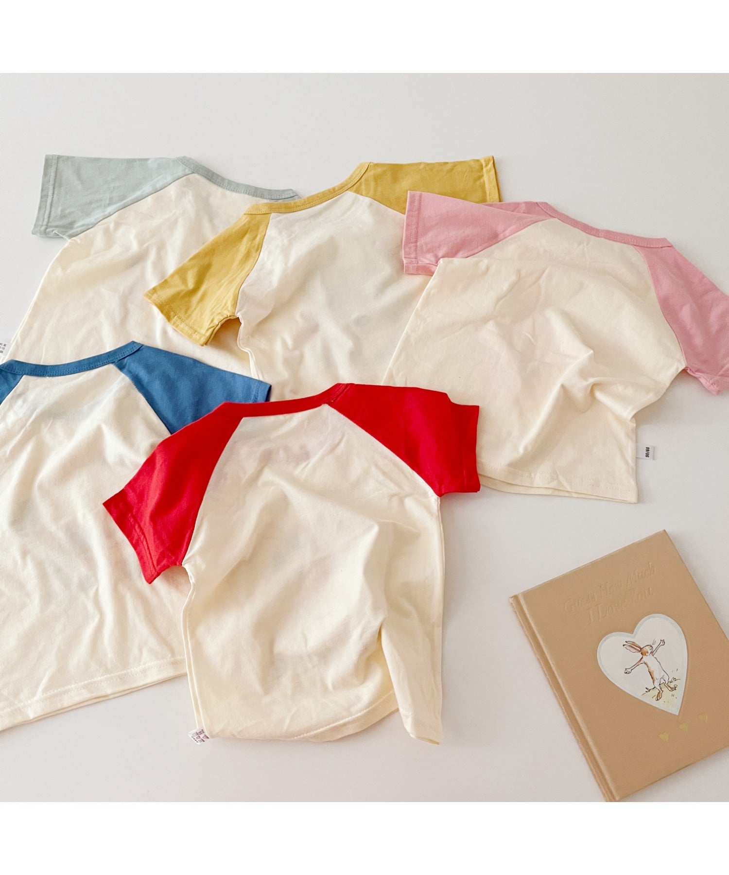 【aimoha-KIDS-】 かわいい動物イラストプリント 袖切り替え半袖tシャツ