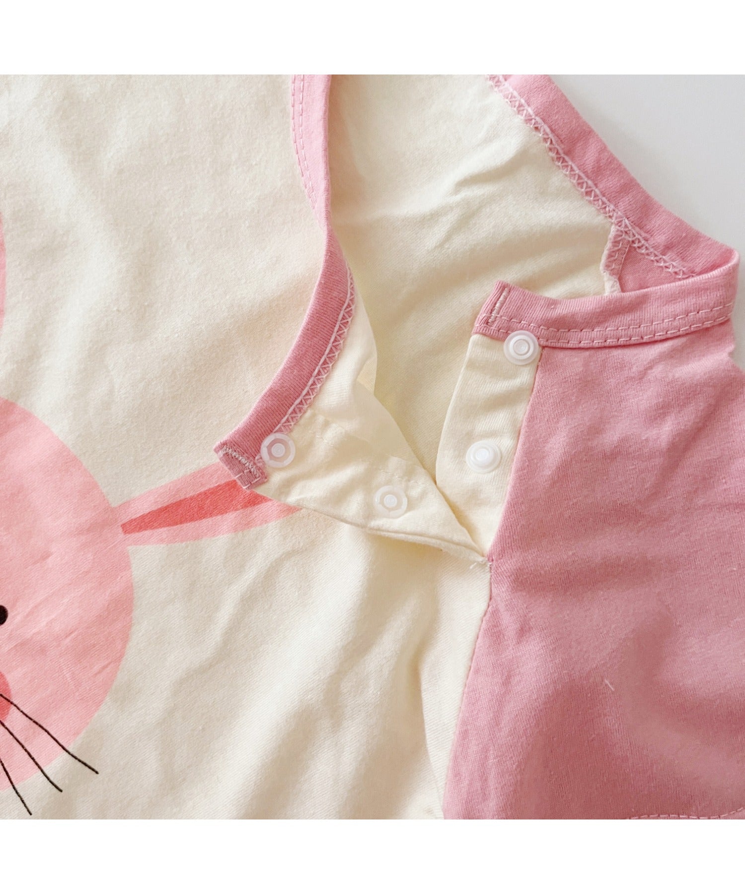 【aimoha-KIDS-】 かわいい動物イラストプリント 袖切り替え半袖tシャツ