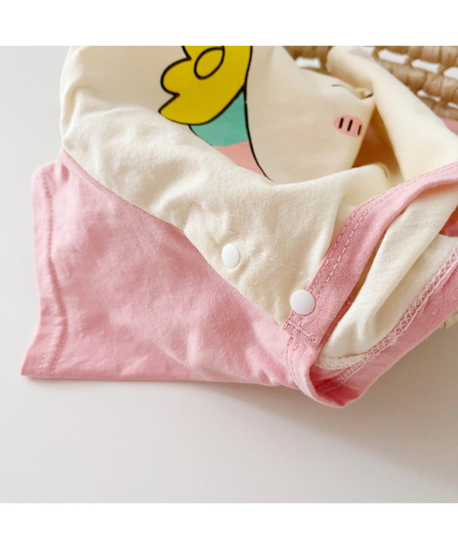 【aimoha-KIDS-】 かわいい動物イラストプリント 袖切り替え半袖tシャツ