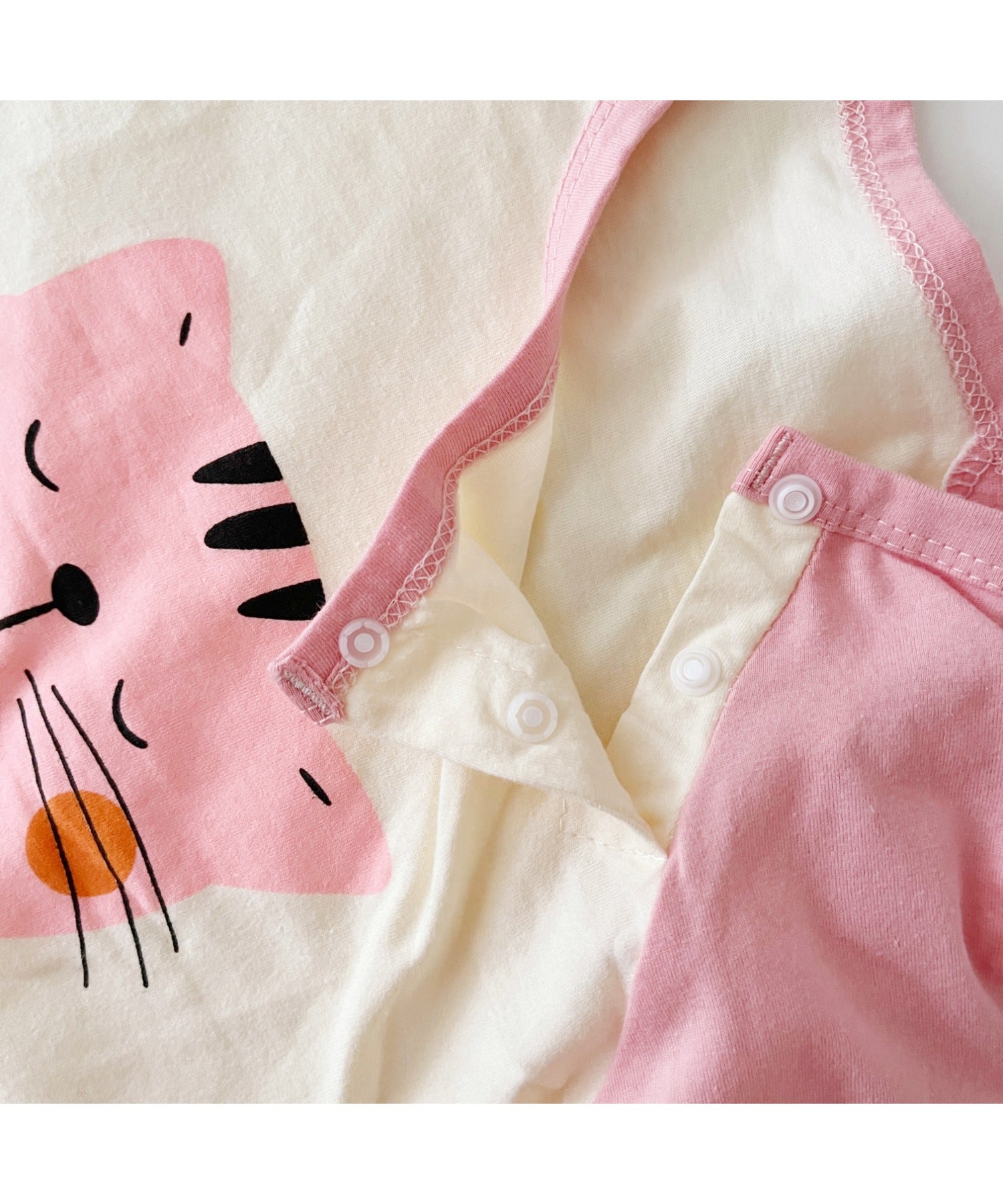 【aimoha-KIDS-】 かわいい動物イラストプリント 袖切り替え半袖tシャツ