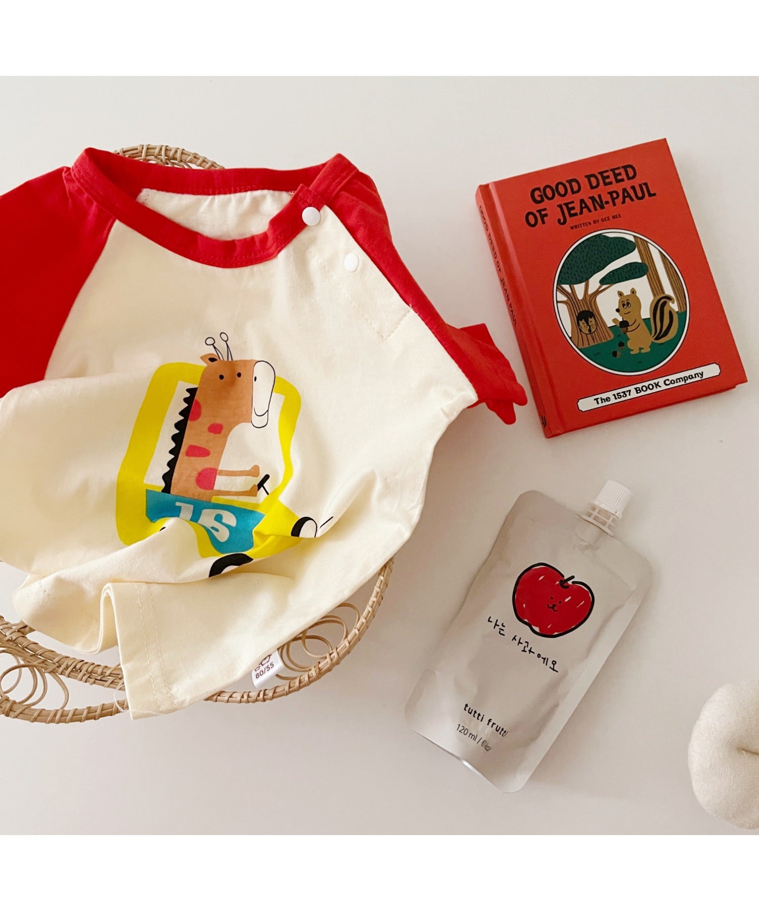 【aimoha-KIDS-】 かわいい動物イラストプリント 袖切り替え半袖tシャツ