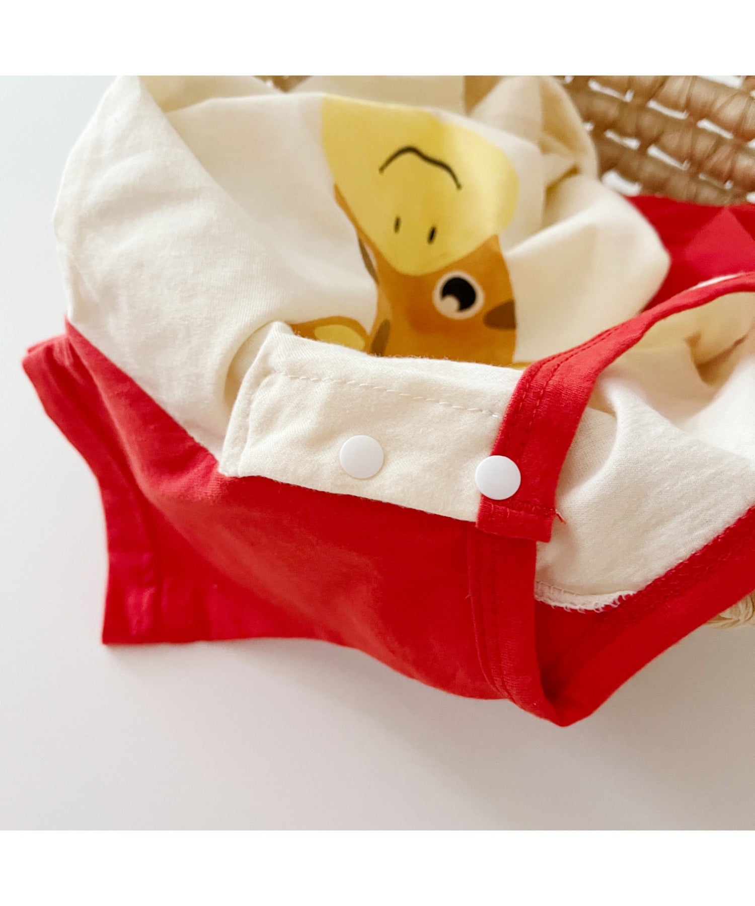 【aimoha-KIDS-】 かわいい動物イラストプリント 袖切り替え半袖tシャツ