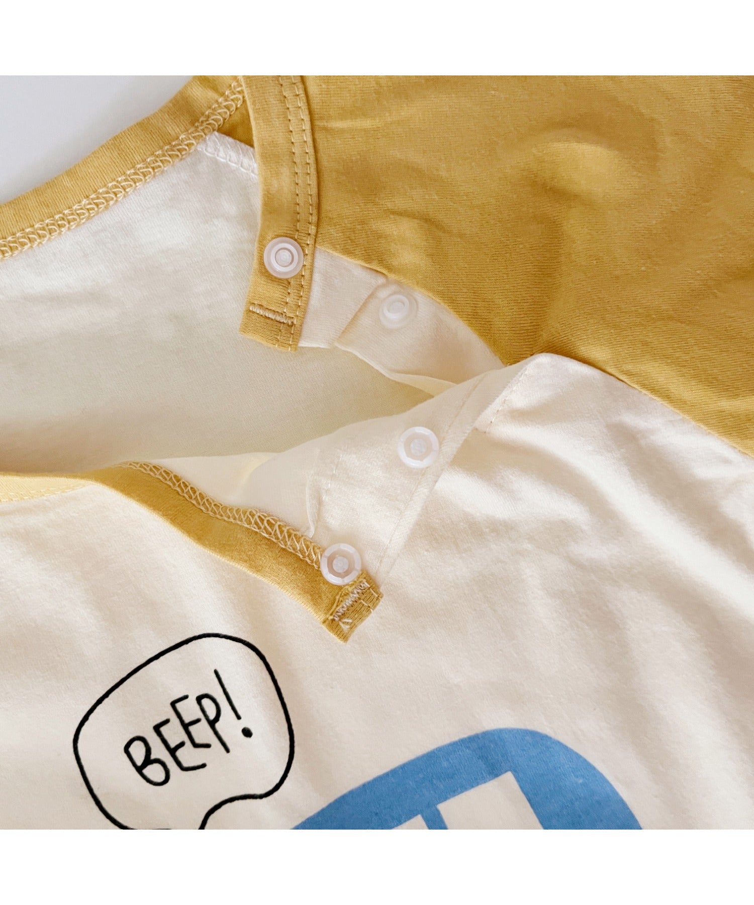 【aimoha-KIDS-】 かわいい動物イラストプリント 袖切り替え半袖tシャツ