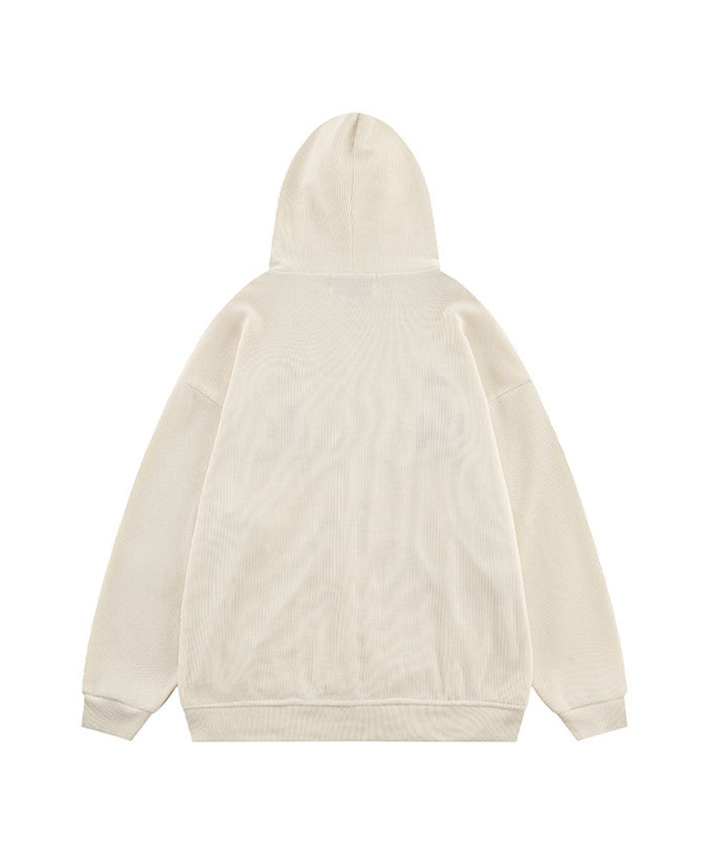 [HOOK] American casual embroidery waffle fabric open-front hoodie