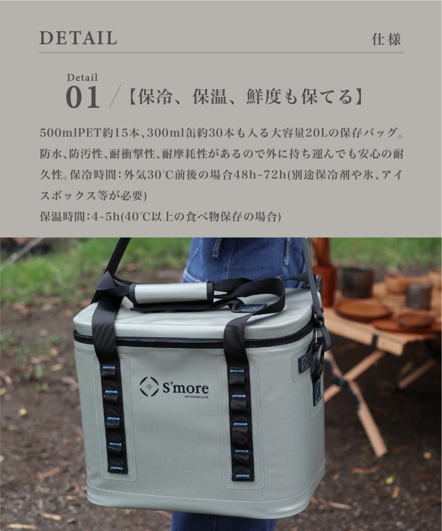 持ち運べるクーラーバッグ