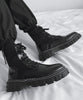 [aimoha Men's] Sock boots style lace-up platform sneaker boots
