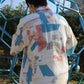 【HOOK-】 レトロ調　古着風総柄ビッグオーバーシャツ