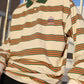 【HOOK -original- 】アメカジワッペン刺繍配色ボーダーポロシャツ