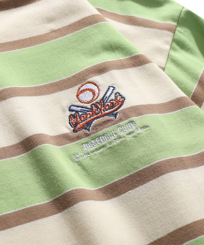 [HOOK -original-] American casual patch embroidery color scheme border polo shirt