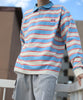 [HOOK -original-] American casual patch embroidery color scheme border polo shirt