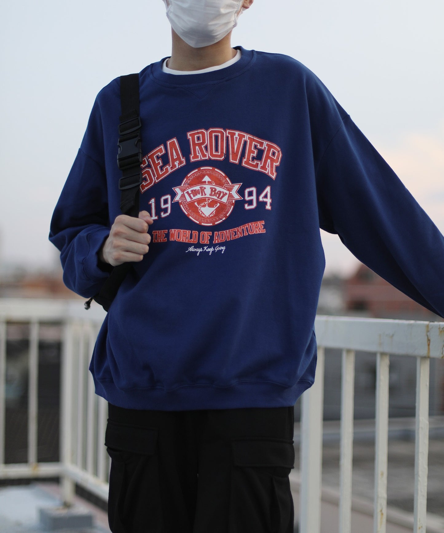 [HOOK -original-] "SEA ROVER" vintage style logo print sweatshirt