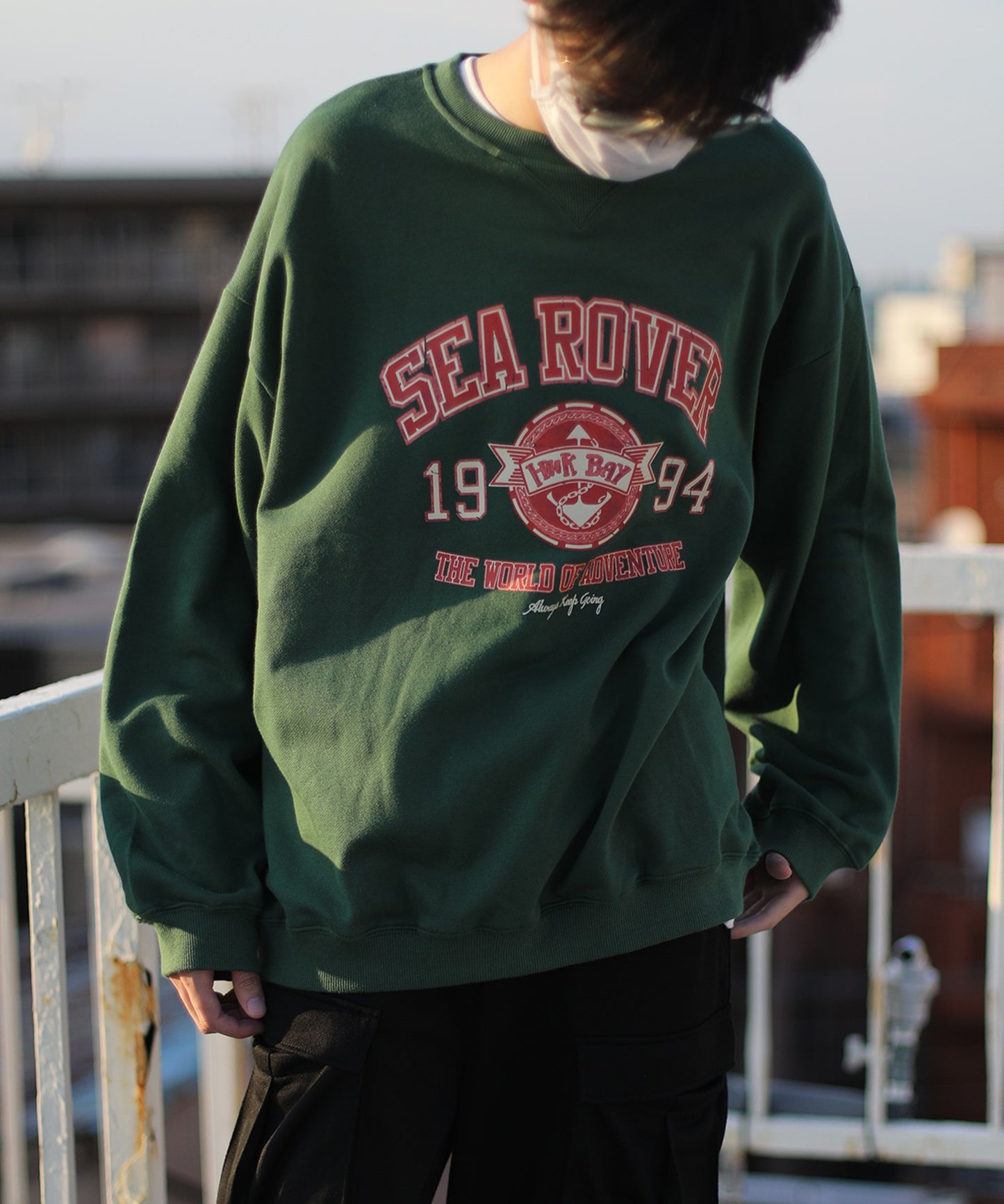 [HOOK -original-] "SEA ROVER" vintage style logo print sweatshirt