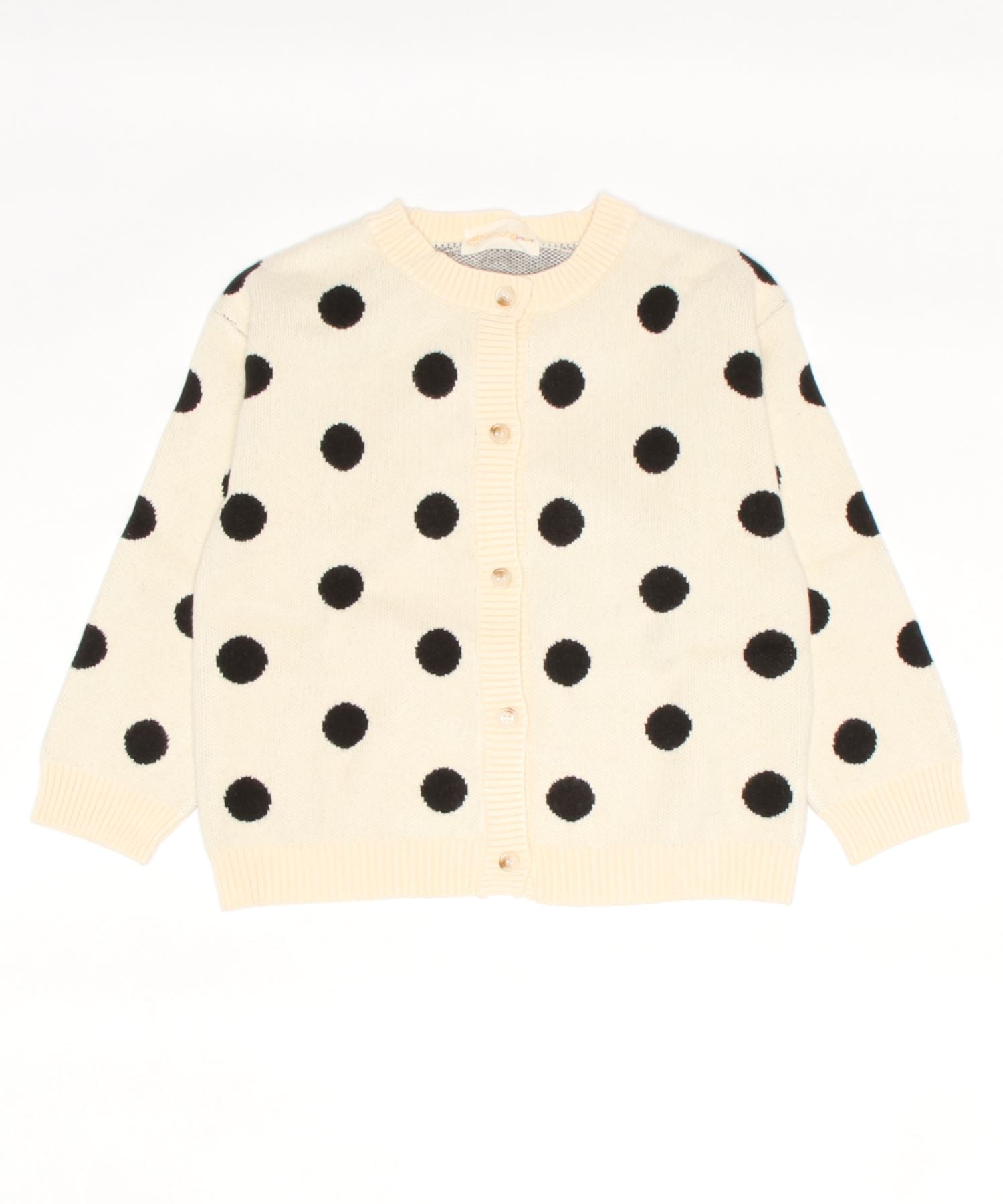 【aimoha-KIDS-】韓国子供服 ドット模様ニットカーディガン