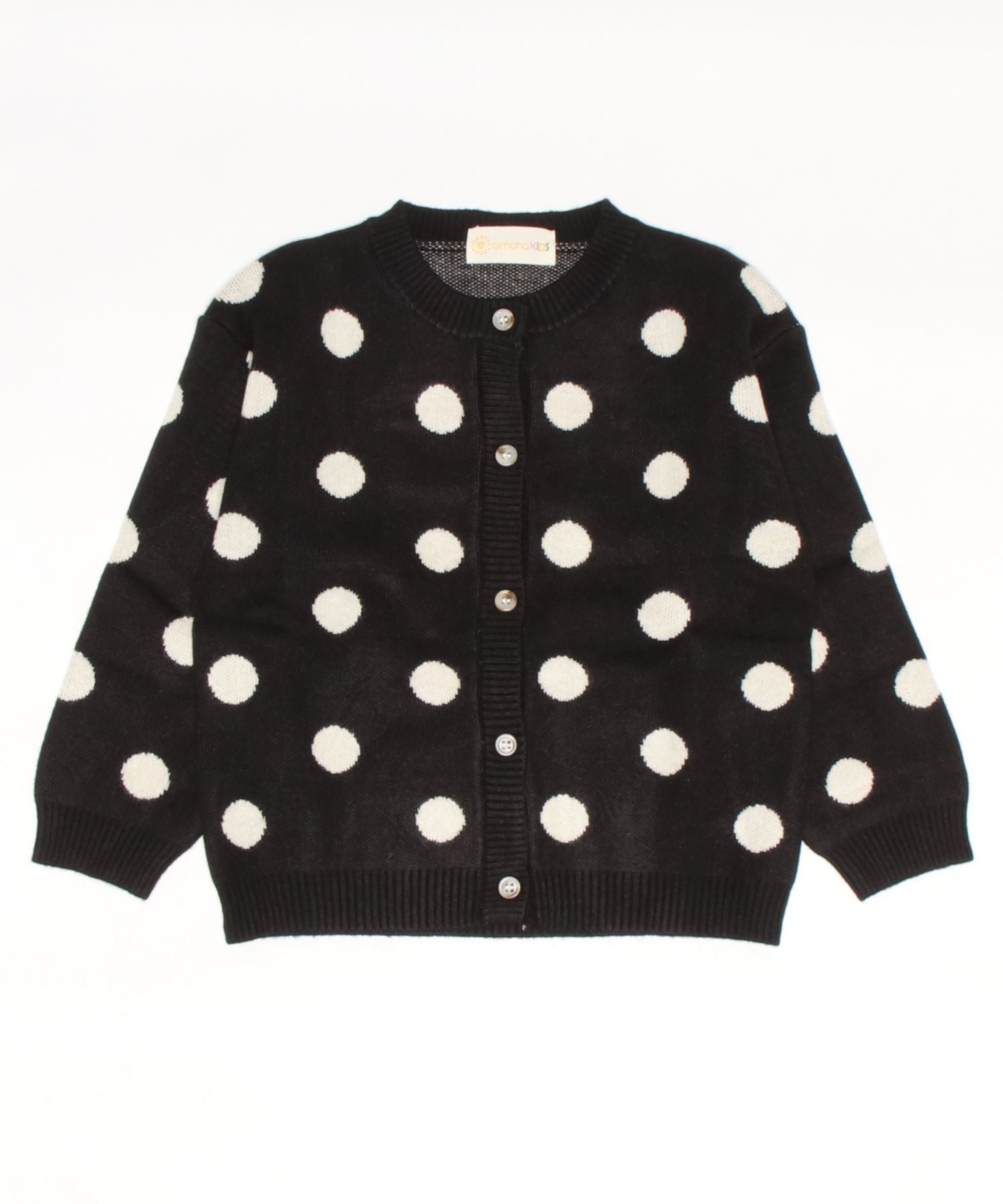 【aimoha-KIDS-】韓国子供服 ドット模様ニットカーディガン