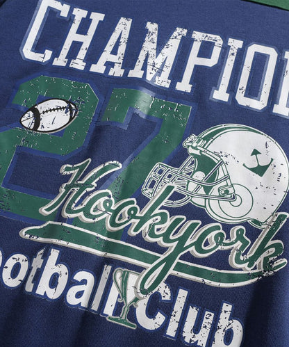 [HOOK -original-] American casual college style football print sweatshirt