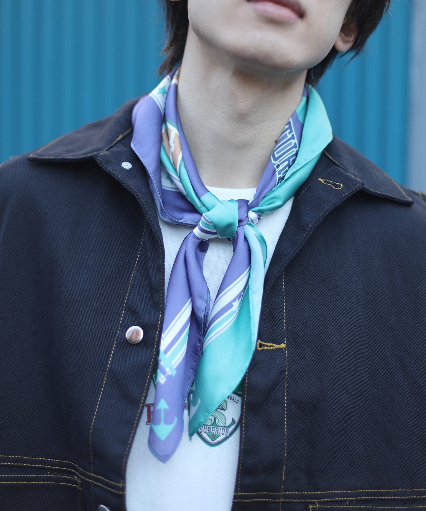 [HOOK -original-] Classic logo print pop color scheme scarf bandana