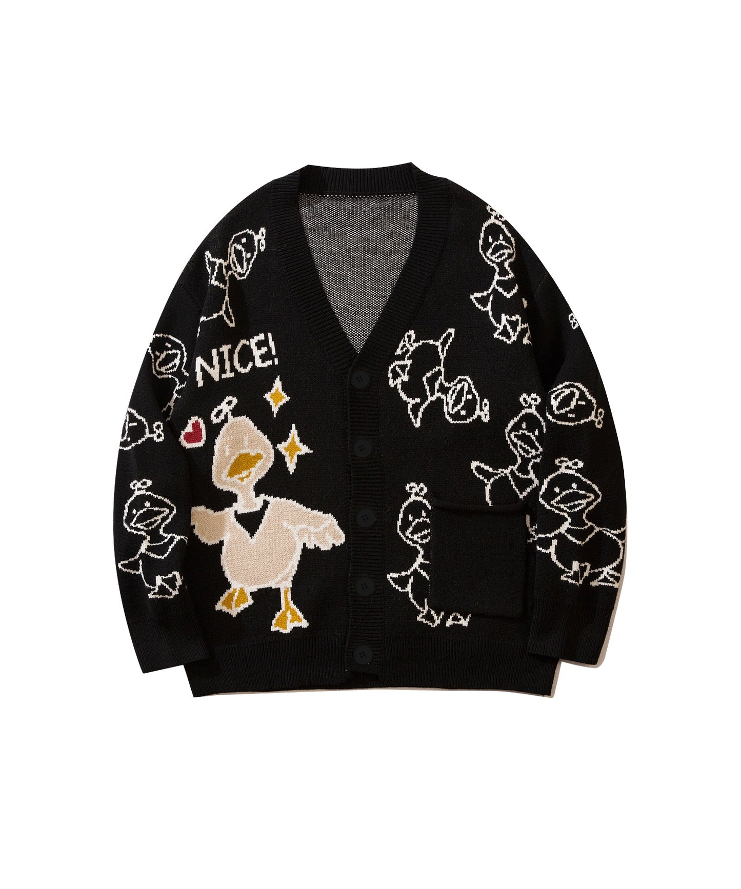 [HOOK -original-] Cute duck illustration cardigan