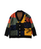 [HOOK -original-] Retro style animal color scheme patchwork knit cardigan