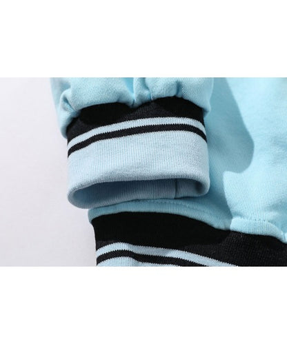 [HOOK] American casual logo embroidery color scheme border rib sweatshirt