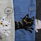 【HOOK】個性派・かわいい猫とサカナ刺繍ニットセーター