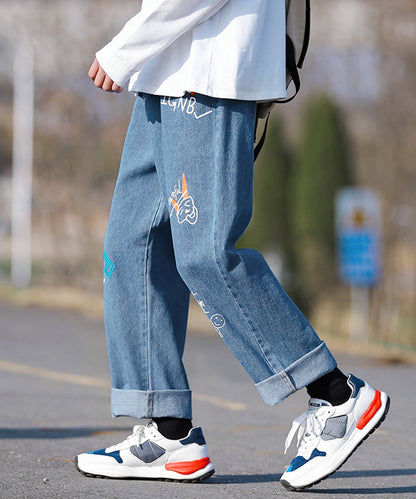 [HOOK] [New] Denim wide pants with graffiti print