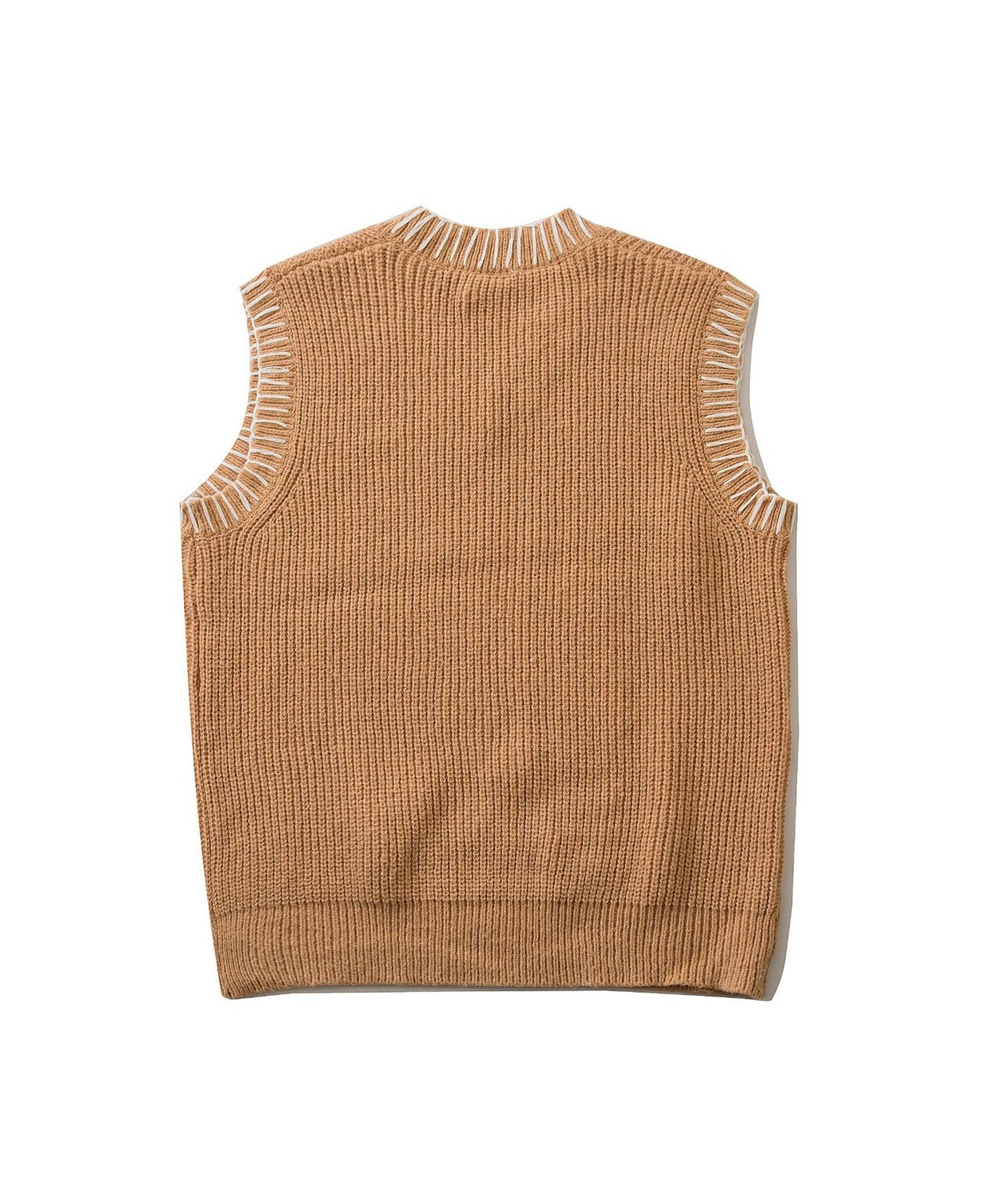 [HOOK] Bear print hand-sewn rolled-up knit vest