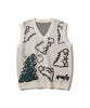 [HOOK] Graffiti dinosaur illustration v-neck vest