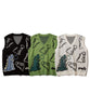 [HOOK] Graffiti dinosaur illustration v-neck vest