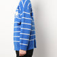 【HOOK】「溶けたハート」刺繍ボーダーニットセーター