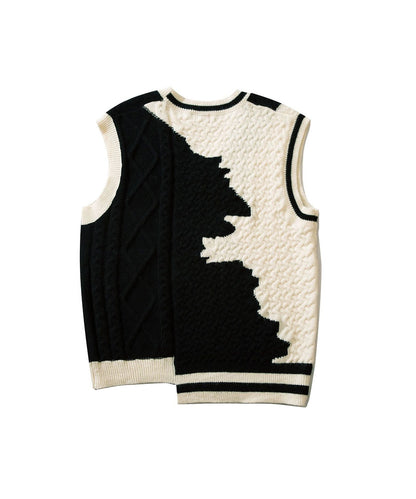 [HOOK] Asymmetric V-neck knit vest