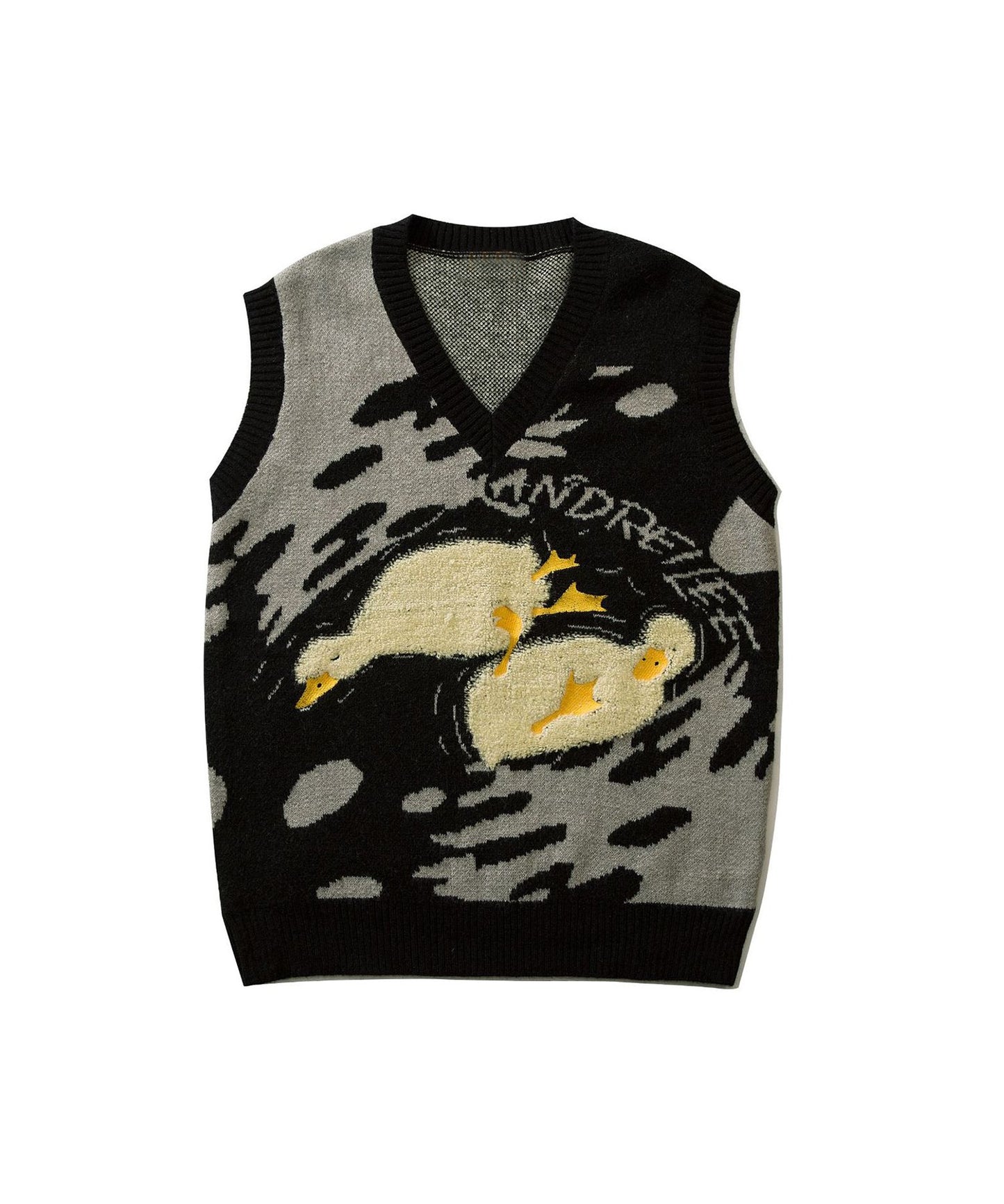 [HOOK] Super cute fluffy koala hill embroidery V-neck knit vest