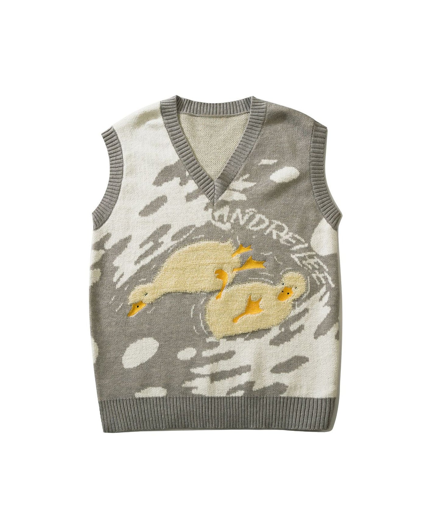 [HOOK] Super cute fluffy koala hill embroidery V-neck knit vest