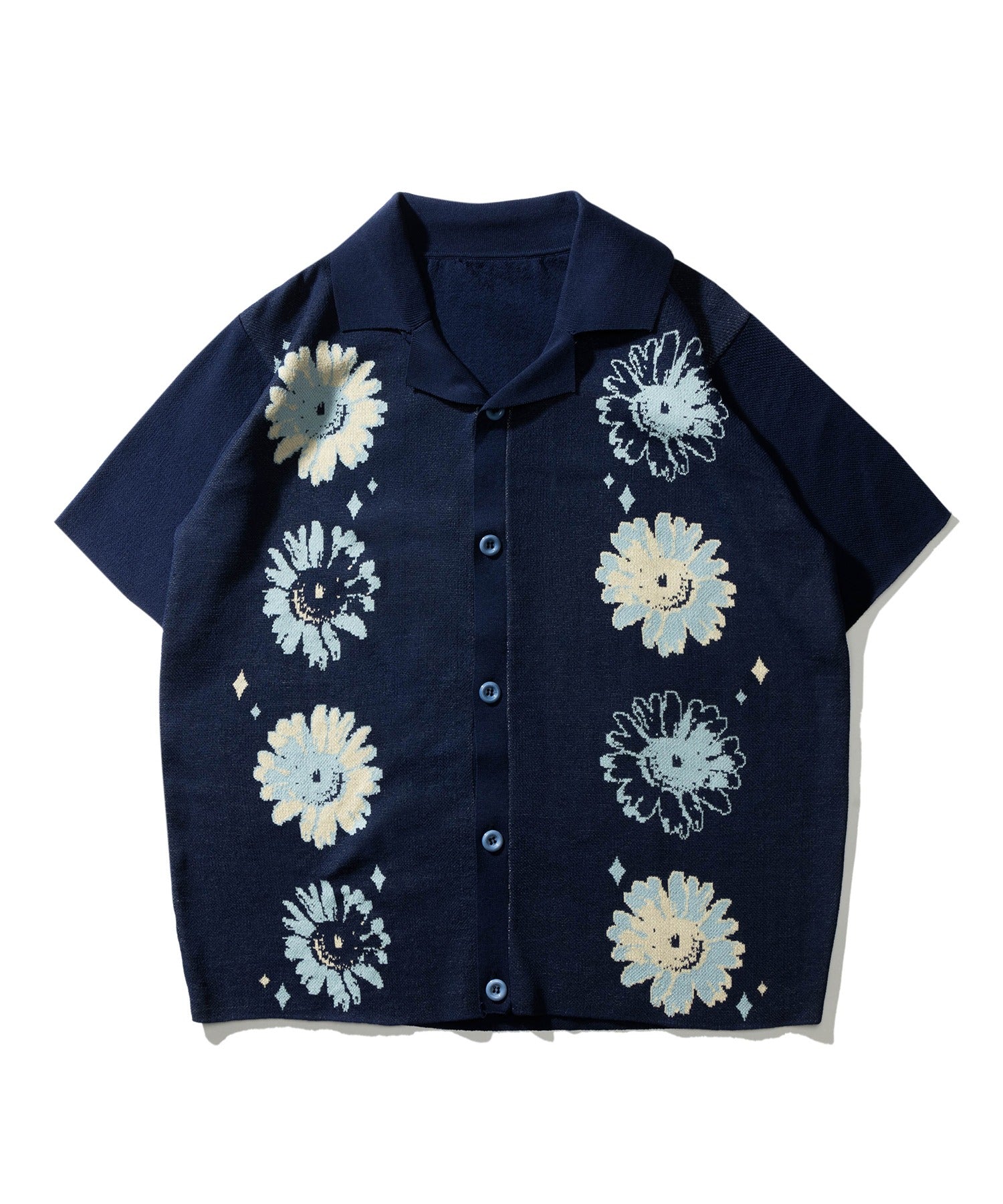 [HOOK -original-] Pop Margaret pattern aloha shirt cool summer knit