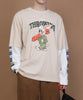 [HOOK] Layered style long sleeve t-shirt with front print