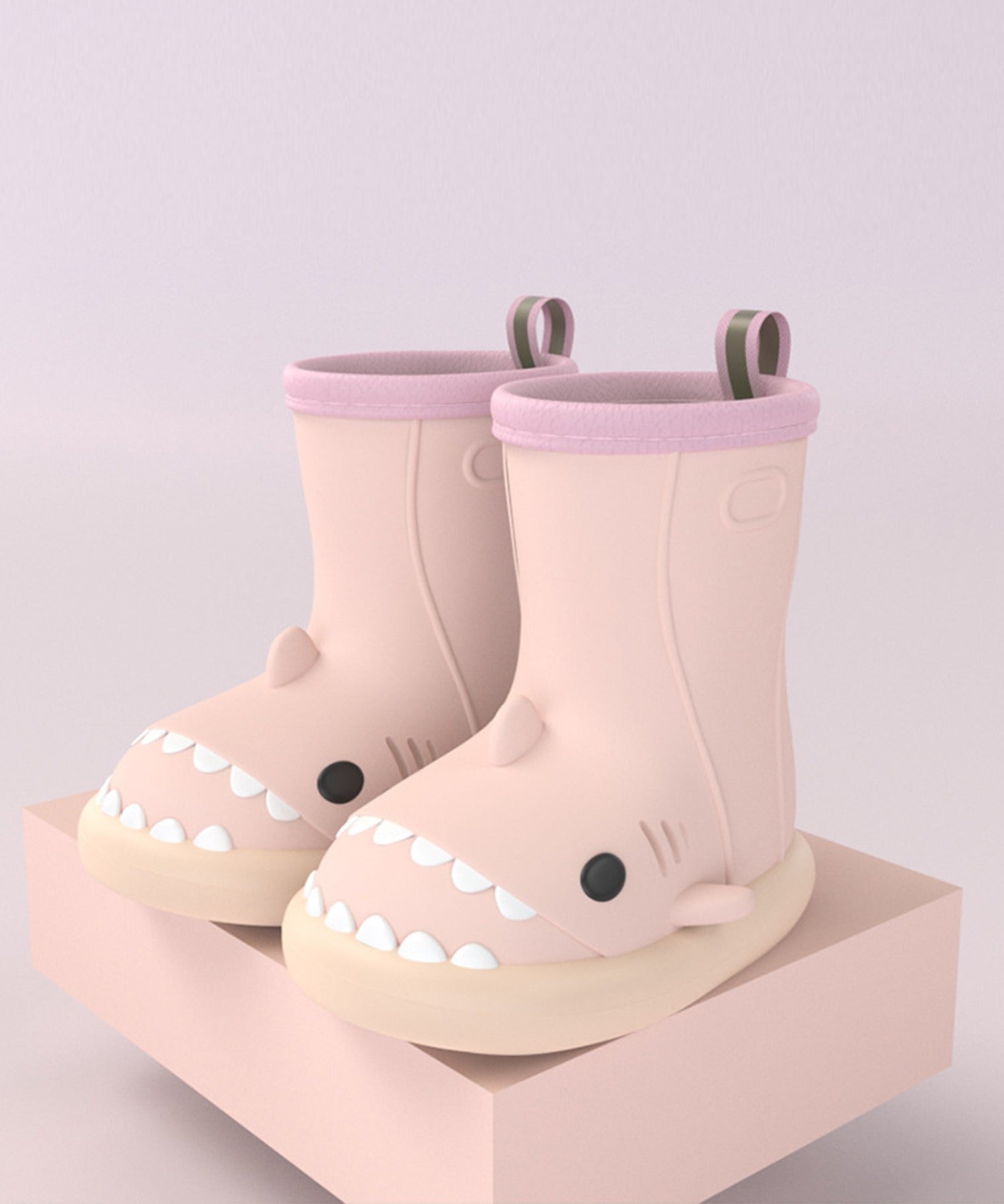 【aimoha-KIDS-】【定番】激かわいい立体的なシャーク レインブーツ