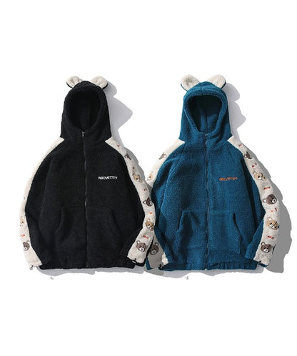 [HOOK] Bear fleece boa blouson parka