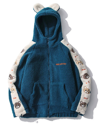 [HOOK] Bear fleece boa blouson parka